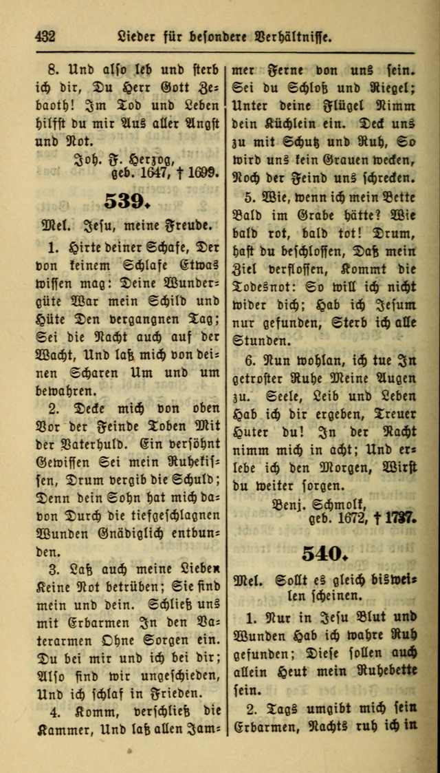 Gesangbuch der Evangelischen Kirche: herausgegeben von der Deutschen Evangelischen Synode von Nord-Amerika page 432