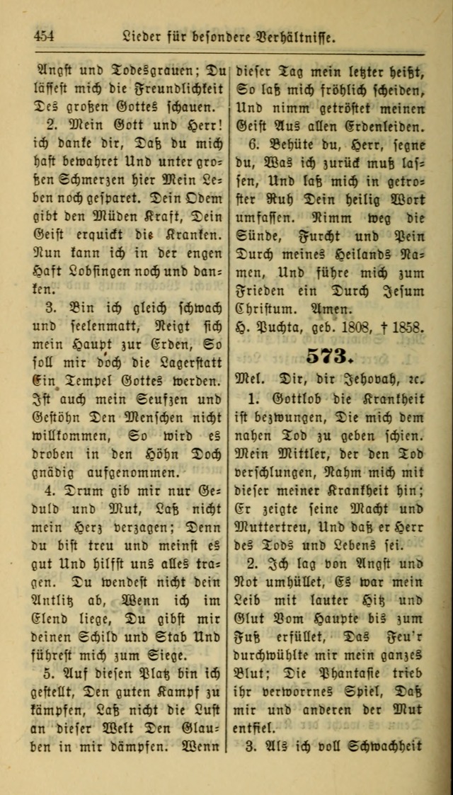 Gesangbuch der Evangelischen Kirche: herausgegeben von der Deutschen Evangelischen Synode von Nord-Amerika page 454