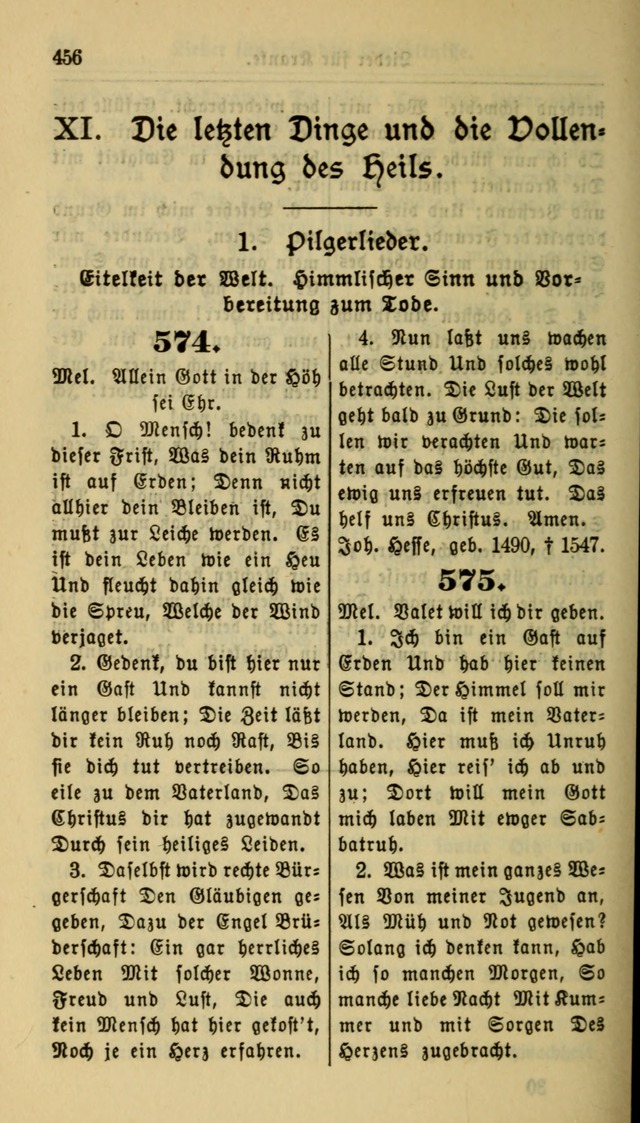 Gesangbuch der Evangelischen Kirche: herausgegeben von der Deutschen Evangelischen Synode von Nord-Amerika page 456