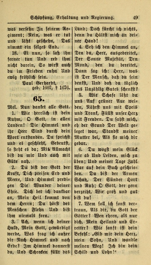 Gesangbuch der Evangelischen Kirche: herausgegeben von der Deutschen Evangelischen Synode von Nord-Amerika page 49