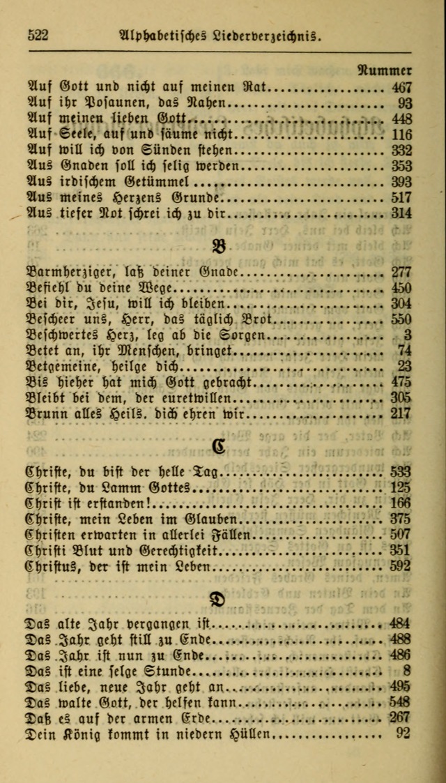 Gesangbuch der Evangelischen Kirche: herausgegeben von der Deutschen Evangelischen Synode von Nord-Amerika page 522