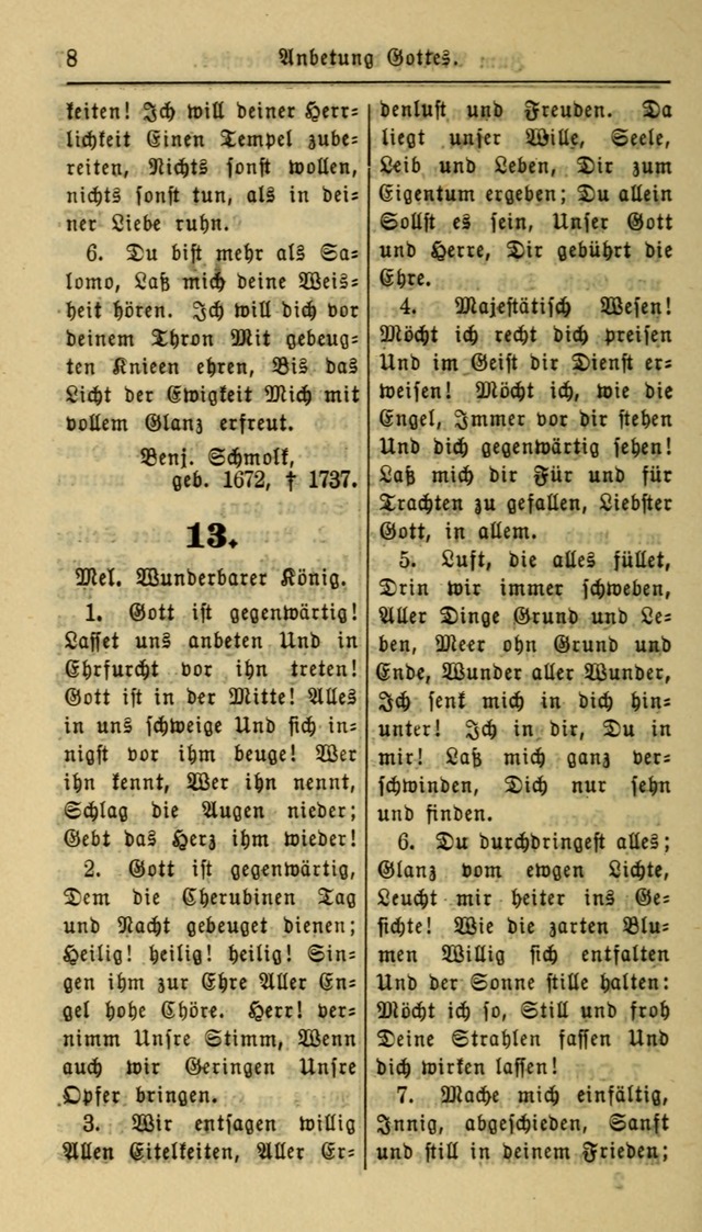 Gesangbuch der Evangelischen Kirche: herausgegeben von der Deutschen Evangelischen Synode von Nord-Amerika page 8