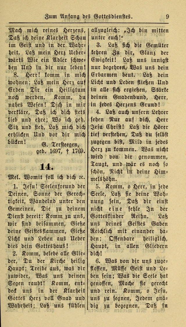 Gesangbuch der Evangelischen Kirche: herausgegeben von der Deutschen Evangelischen Synode von Nord-Amerika page 9