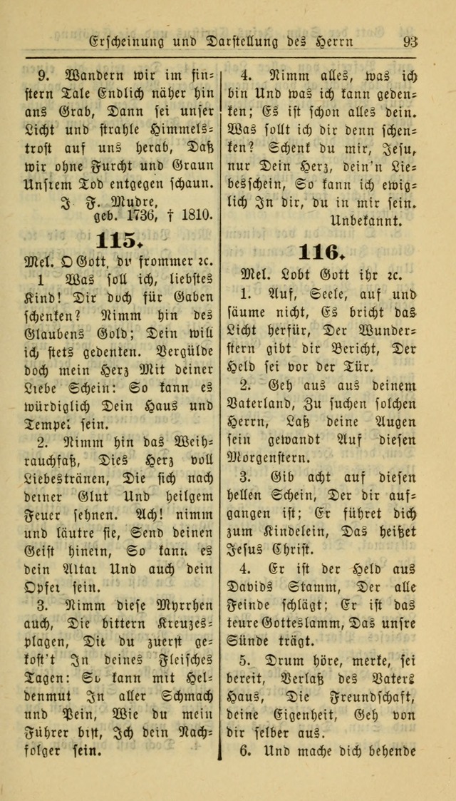 Gesangbuch der Evangelischen Kirche: herausgegeben von der Deutschen Evangelischen Synode von Nord-Amerika page 93
