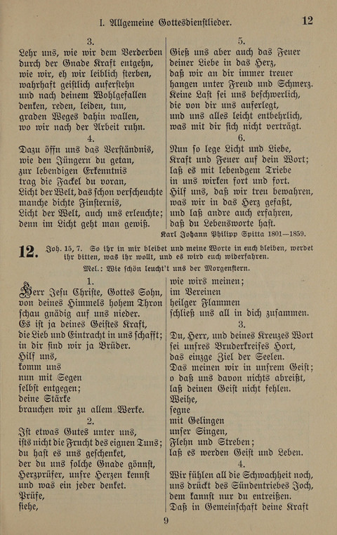 Gesangbuch: zum gottesdienstlichen und häuslichen Gebrauch in Evangelischen Mennoniten-Gemeinden (3rd ed.) page 9