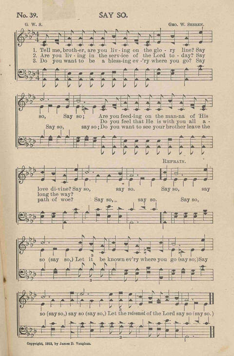 Gospel Hosannas: for Sunday-schools, revivals, singing schools, conventions, and general use in Christian work and worship page 39