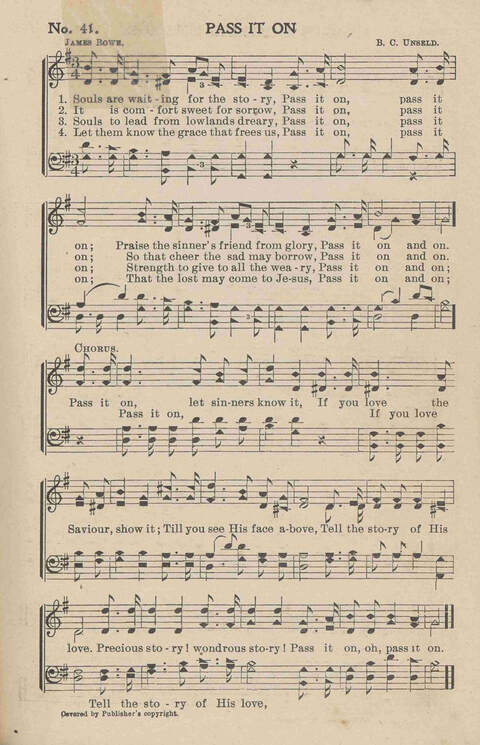 Gospel Hosannas: for Sunday-schools, revivals, singing schools, conventions, and general use in Christian work and worship page 41