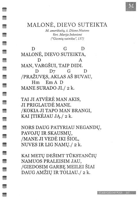 Giesmynas: Vilniaus Laisvųjų Krikščionių Bažnyčios page 107