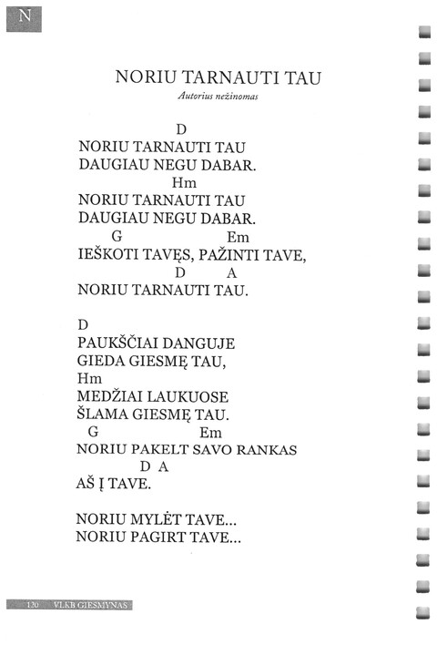 Giesmynas: Vilniaus Laisvųjų Krikščionių Bažnyčios page 120