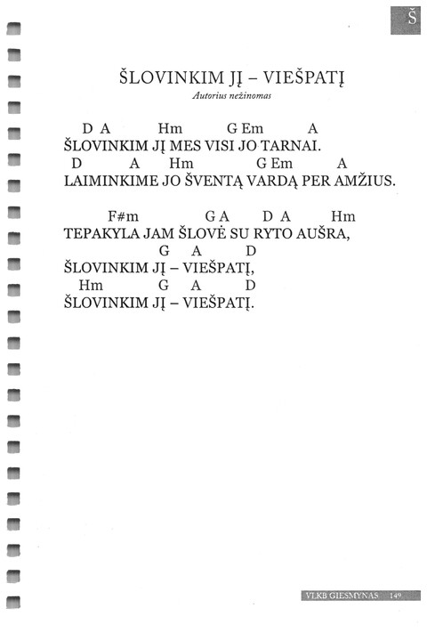 Giesmynas: Vilniaus Laisvųjų Krikščionių Bažnyčios page 149