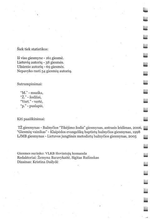 Giesmynas: Vilniaus Laisvųjų Krikščionių Bažnyčios page 208