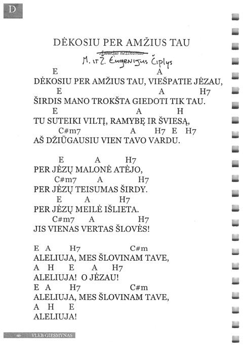 Giesmynas: Vilniaus Laisvųjų Krikščionių Bažnyčios page 46