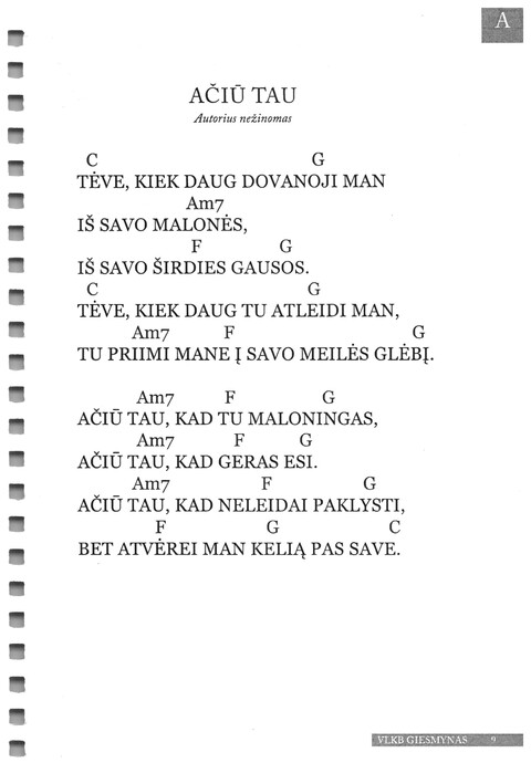 Giesmynas: Vilniaus Laisvųjų Krikščionių Bažnyčios page 9