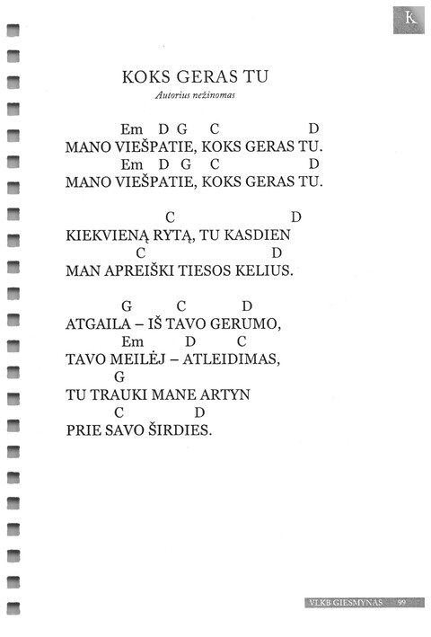 Giesmynas: Vilniaus Laisvųjų Krikščionių Bažnyčios page 99