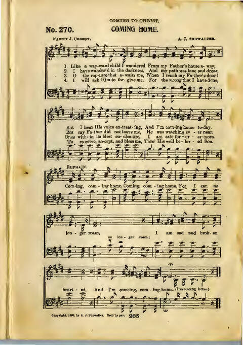Gospel Praise: a collection of new and old hymns and tunes for all occasions of Christian work and worship page 263