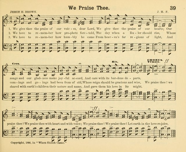 Glory and Praise: a collection of beautiful Sunday-school songs selected chiefly from The children