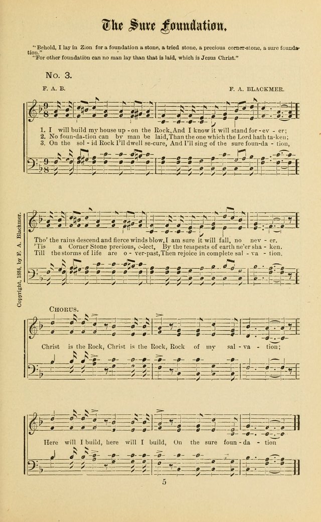 Gospel in Song: a new collection of "hymns and spiritual songs," for use in Sunday schools, praise meetings, prayer meetings, revival meetings, camp meetings and in other places ... page 5