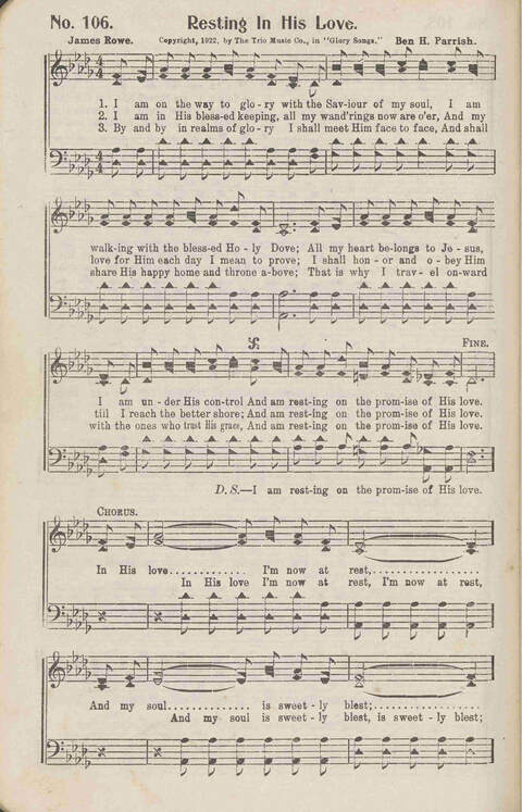 Glory Songs: A gospel song book for all Occasions of Christian Worship page 116