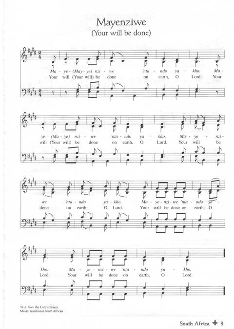 Global Songs 2: songs of faith, hope, and liberation from the church aroundd the world page 9