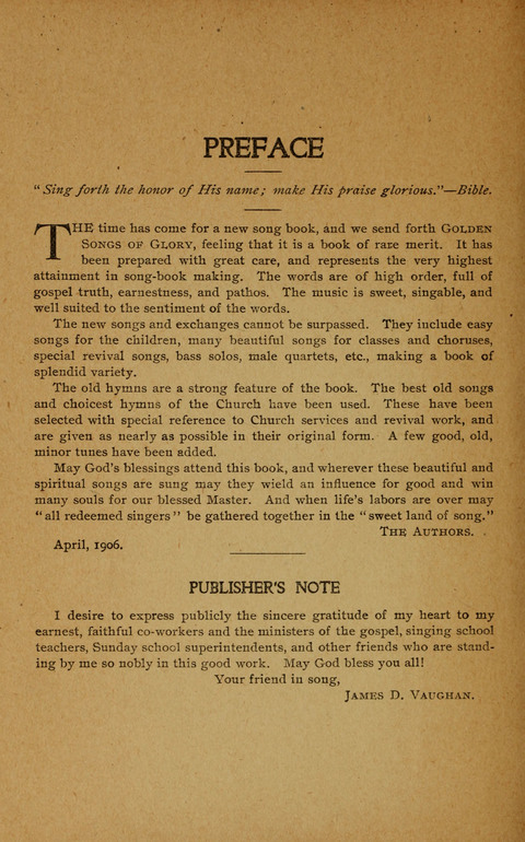 Golden Songs of Glory page v