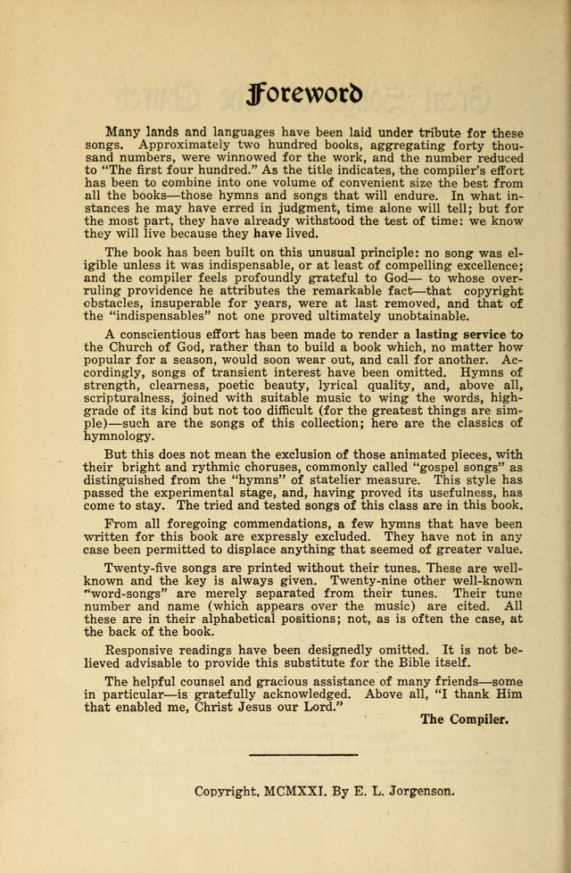 Great Songs of the Church page v