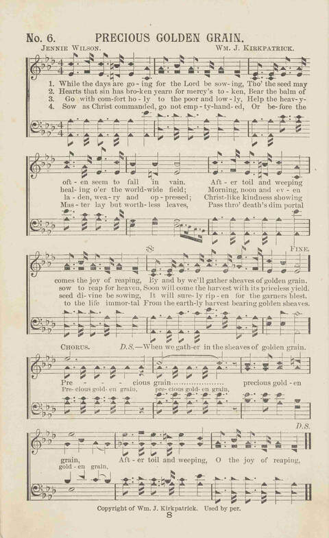 Gleanings of Praise: A superior and varied collection of Goispel Songs and Hymns for Sunday Schools, Church Services, Prayer Meetings, Revival Meetings, Young People