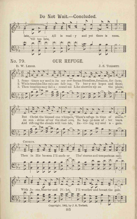 Gleanings of Praise: A superior and varied collection of Goispel Songs and Hymns for Sunday Schools, Church Services, Prayer Meetings, Revival Meetings, Young People