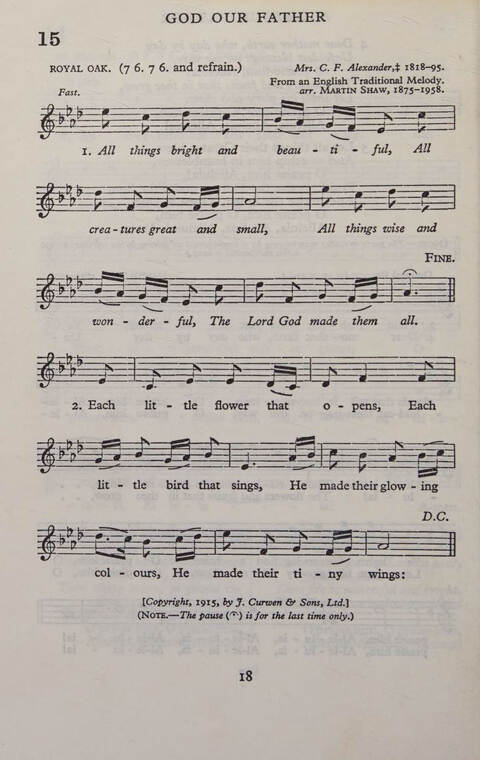 Hymns for Junior Schools (Melody ed.) page 18