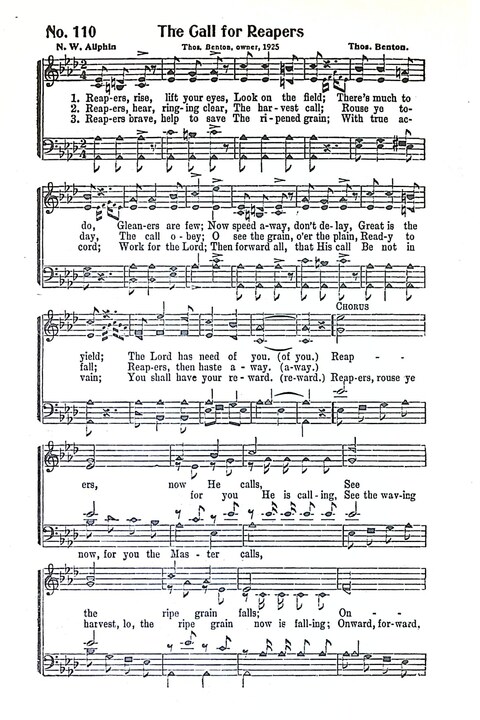 Harbor Bells [no. 1]: our 1925 book for Sunday schools, singing schools, revivals, conventions, and general use in all religious gatherings page 111