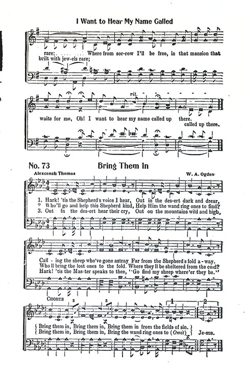 Harbor Bells [no. 1]: our 1925 book for Sunday schools, singing schools, revivals, conventions, and general use in all religious gatherings page 74