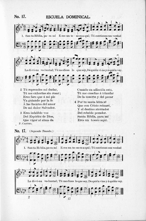 Himnario Cristiano para uso de las Iglesias Evangélicas page 17
