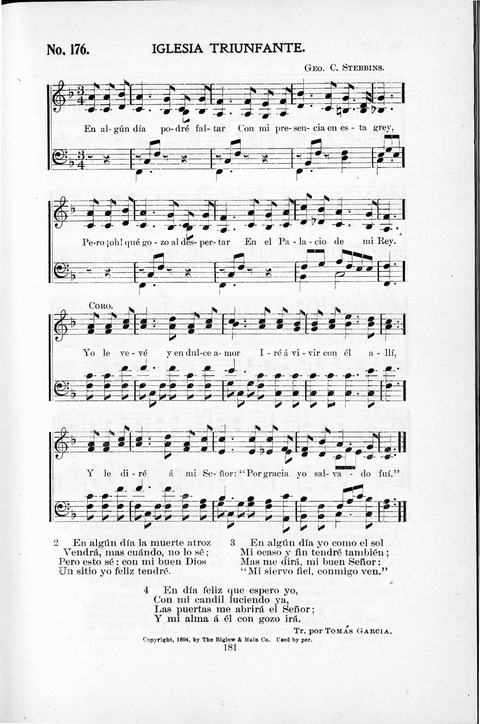 Himnario Cristiano para uso de las Iglesias Evangélicas page 181