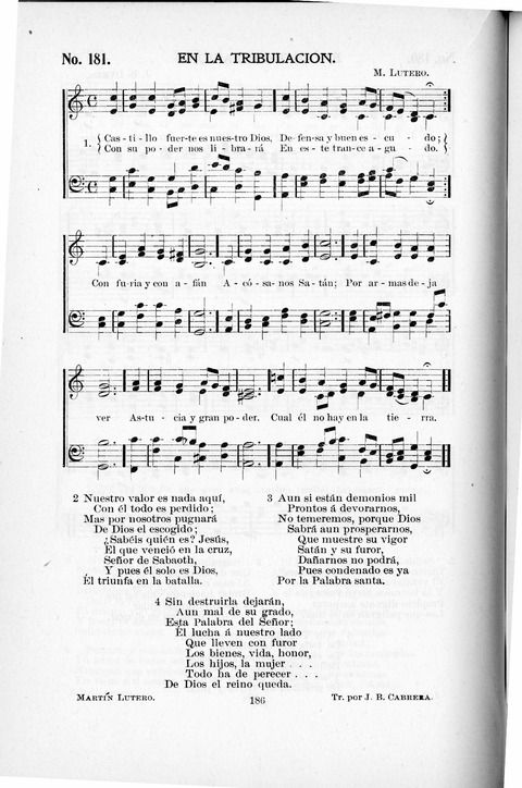 Himnario Cristiano para uso de las Iglesias Evangélicas page 186