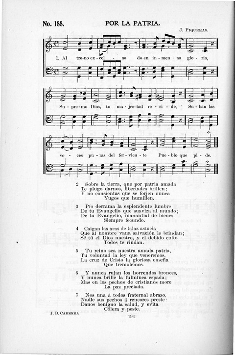 Himnario Cristiano para uso de las Iglesias Evangélicas page 194