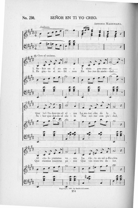 Himnario Cristiano para uso de las Iglesias Evangélicas page 274