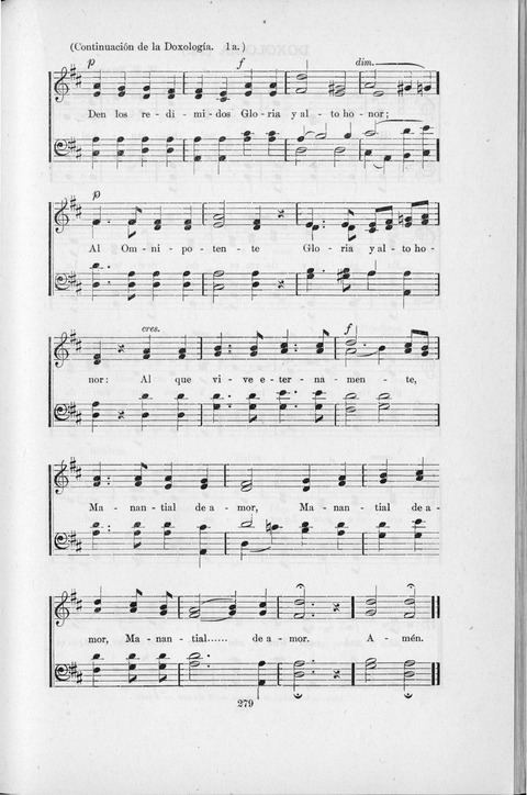 Himnario Cristiano para uso de las Iglesias Evangélicas page 279