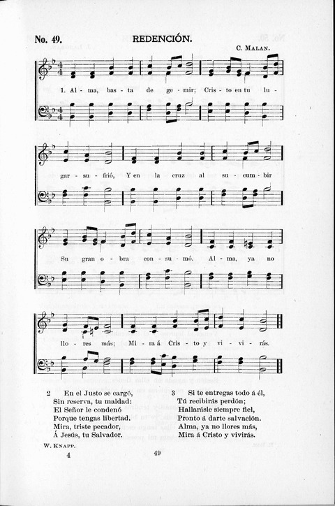 Himnario Cristiano para uso de las Iglesias Evangélicas page 49