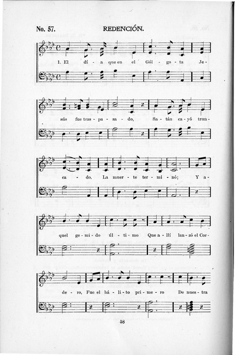 Himnario Cristiano para uso de las Iglesias Evangélicas page 58