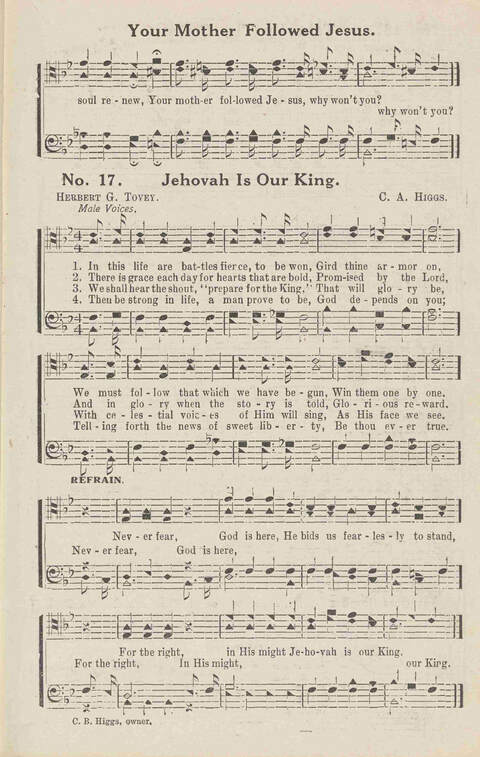 Harvest Carols: for the church, Sunday school, singing convention, singing school and all religious work and worship page 17