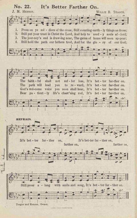 Harvest Carols: for the church, Sunday school, singing convention, singing school and all religious work and worship page 22