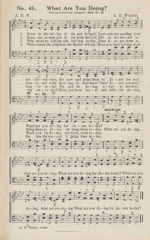 Harvest Carols: for the church, Sunday school, singing convention, singing school and all religious work and worship page 45