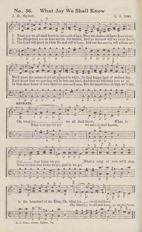 Harvest Carols: for the church, Sunday school, singing convention, singing school and all religious work and worship page 56