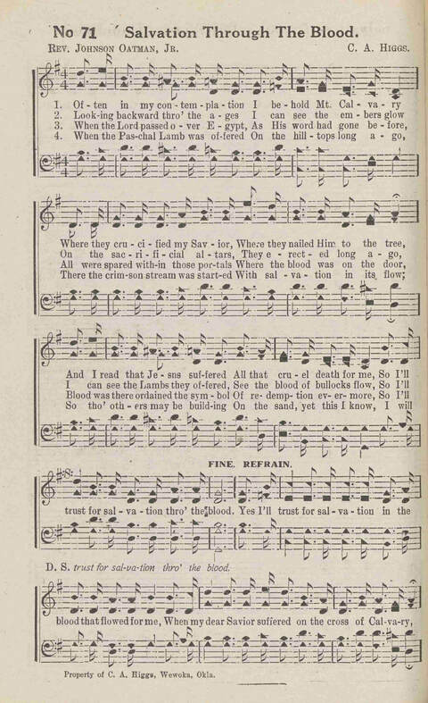 Harvest Carols: for the church, Sunday school, singing convention, singing school and all religious work and worship page 72