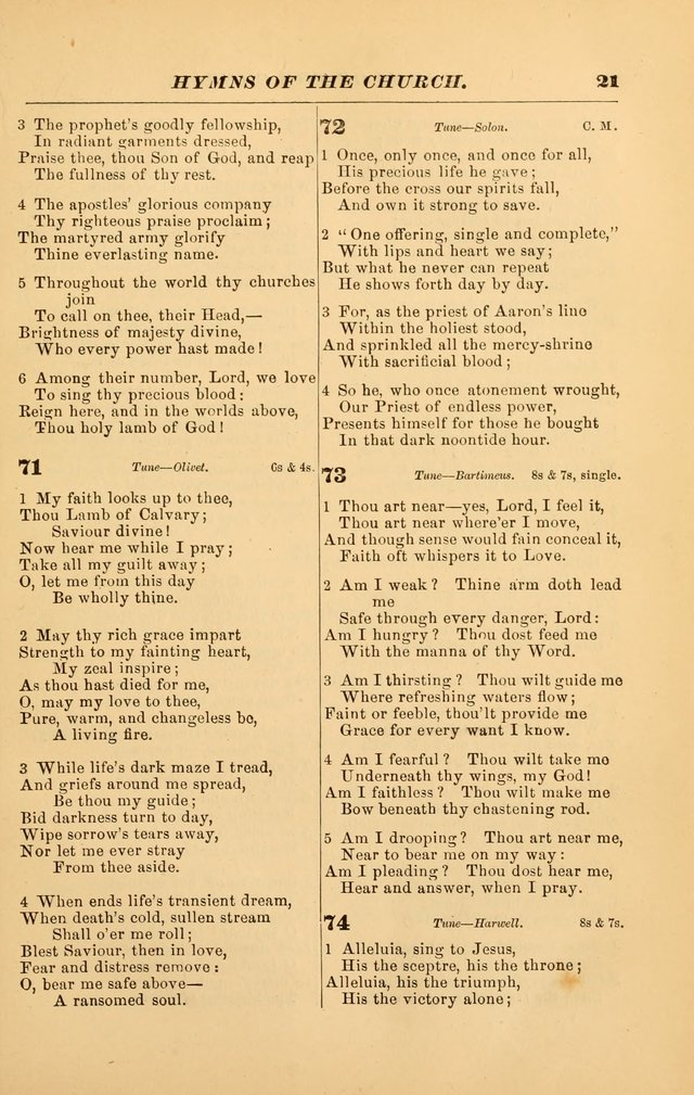 Hymns of the Church, Ancient and Modern: for the use of all who love to sing the praises of God in Christ, in the family, the school, or the church; with a discourse on music as a divine ordinance... page 21