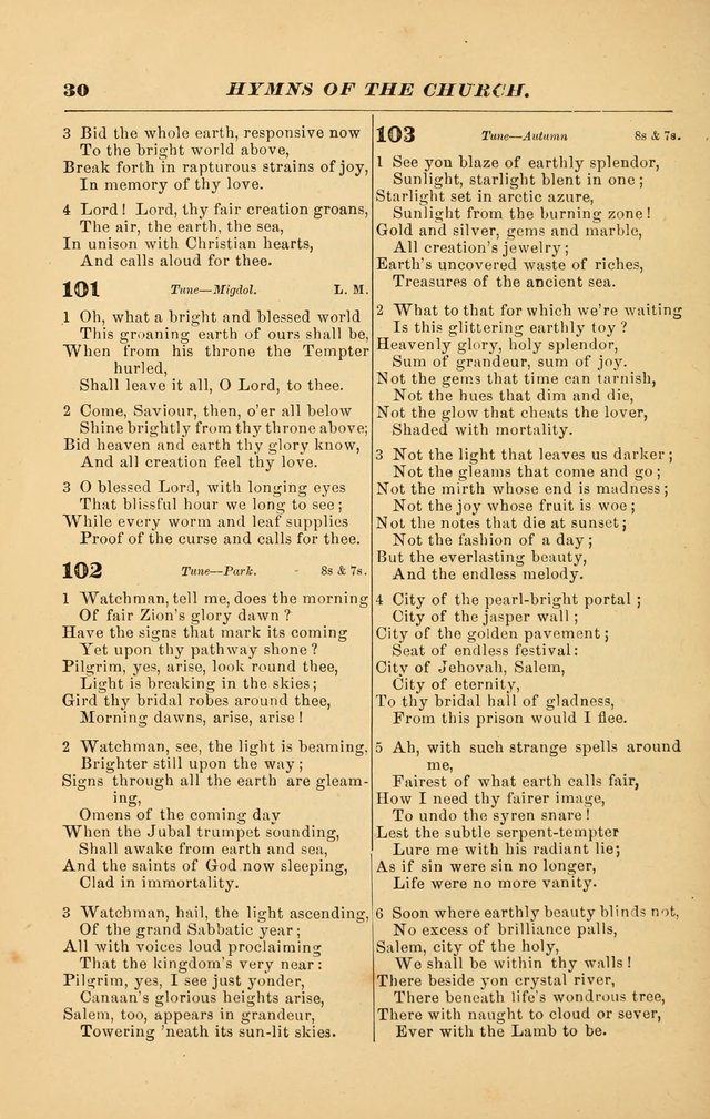 Hymns of the Church, Ancient and Modern: for the use of all who love to sing the praises of God in Christ, in the family, the school, or the church; with a discourse on music as a divine ordinance... page 30