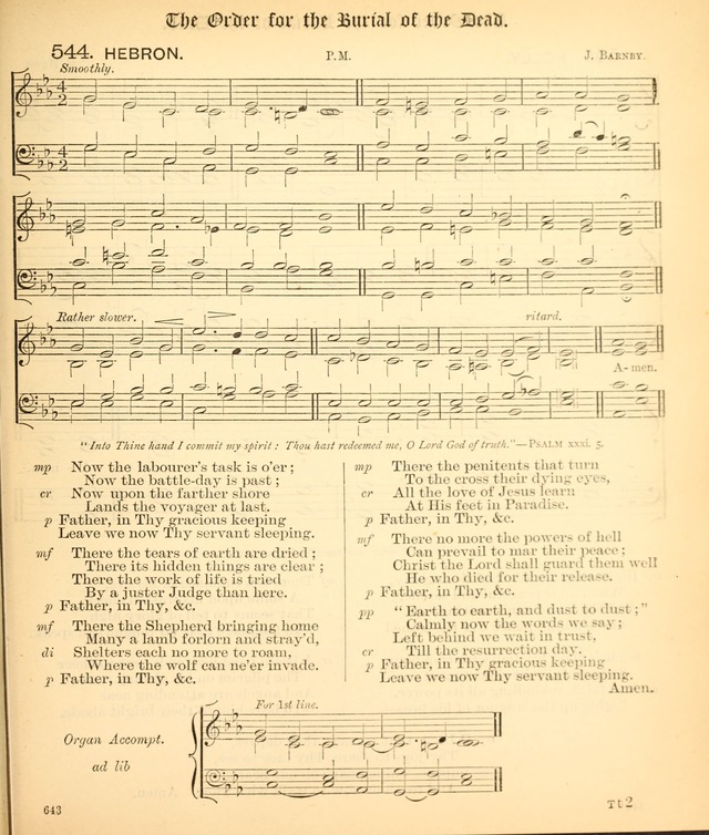 The Hymnal Companion to the Book of Common Prayer with accompanying tunes (3rd ed., rev. and enl.) page 643