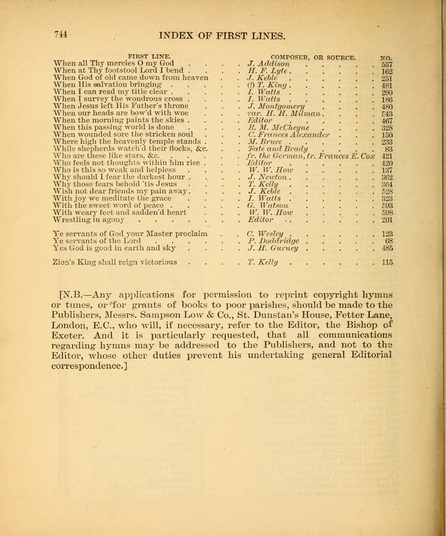 The Hymnal Companion to the Book of Common Prayer with accompanying tunes (3rd ed., rev. and enl.) page 744