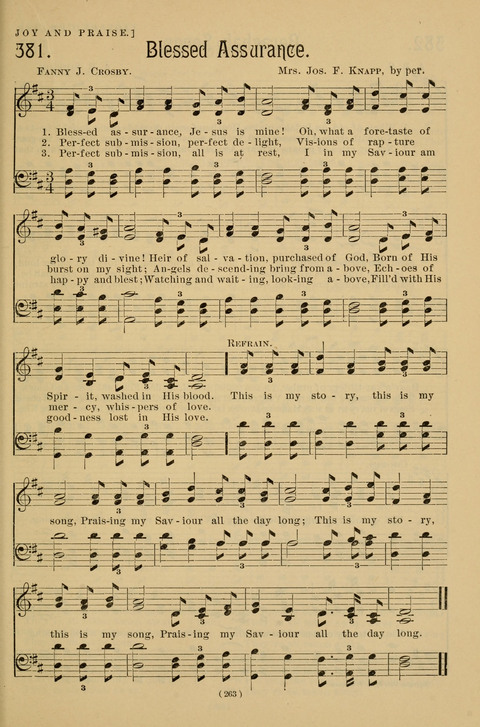 Hymns of the Christian Life: for the sanctuary, Sunday schools, prayer meetings, mission work and revival services page 263