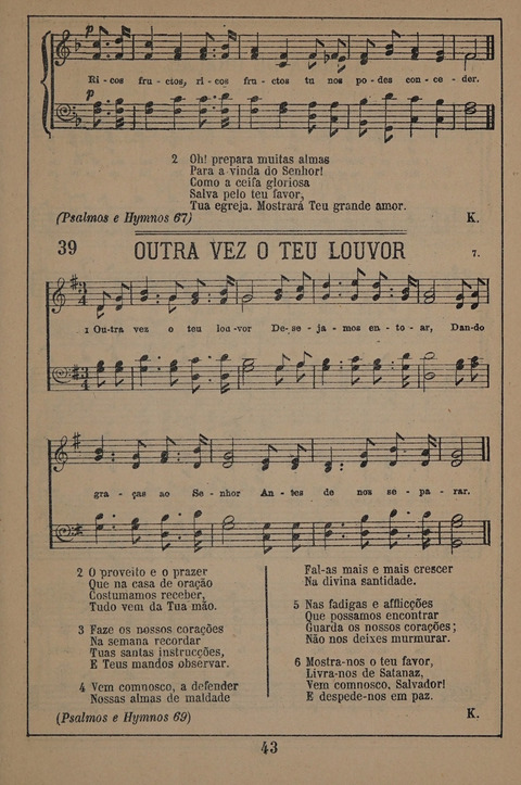 Hymnario ou Collecção de Musicas Sacras page 43