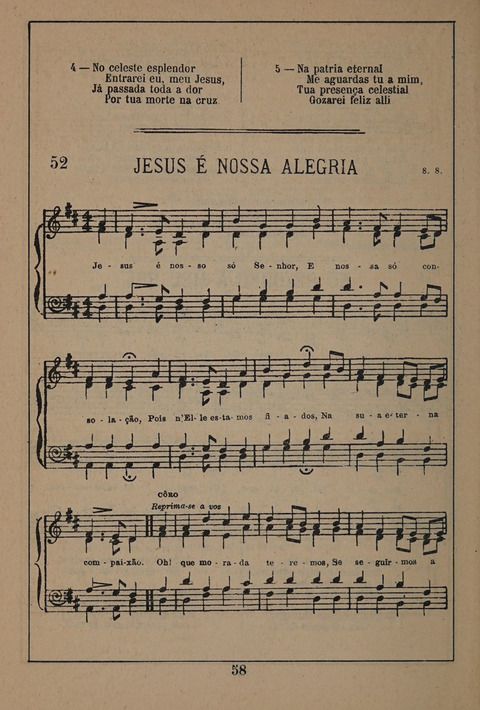 Hymnario ou Collecção de Musicas Sacras page 58